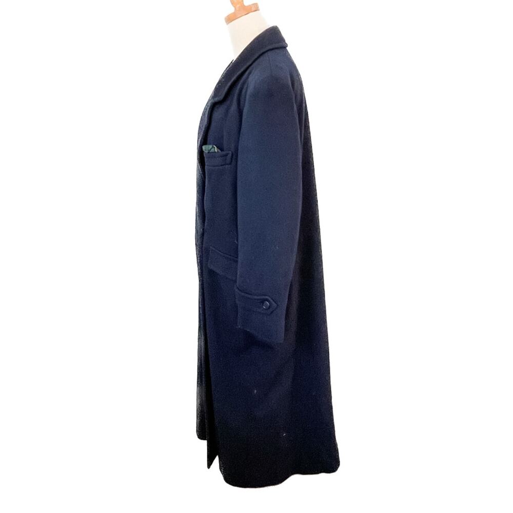 Vintage Evan Picone 100% Wool Double Breasted Long Overcoat Made USA M/L - Picture 6 of 12